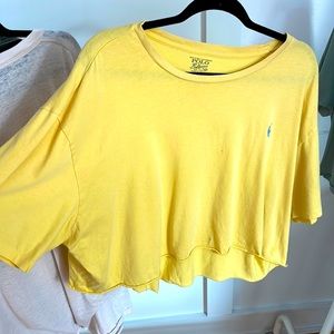 Ralph Lauren Polo yellow tee cropped